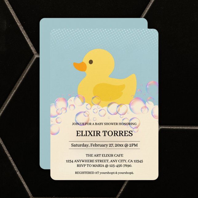 Invitación Burbujas de Rubber Ducky Bubbles Baby Shower (Subido por el creador)