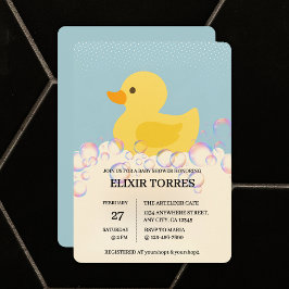 Invitación Burbujas de Rubber Ducky Bubbles Baby Shower