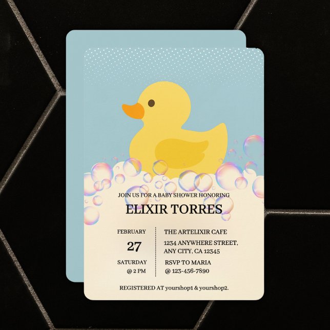 Invitación Burbujas de Rubber Ducky Bubbles Baby Shower (Subido por el creador)