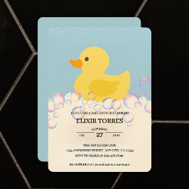 Invitación Burbujas de Rubber Ducky Bubbles Baby Shower