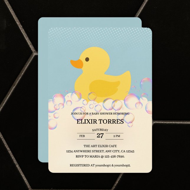 Invitación Burbujas de Rubber Ducky Bubbles Baby Shower (Subido por el creador)
