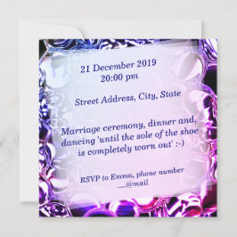 Invitación Burbujas de vidrio o de azul brillante a rosa