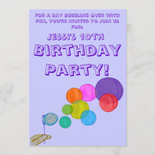 Invitación Burbujas en ebullición (Arcoiris) (Cumpleaños)