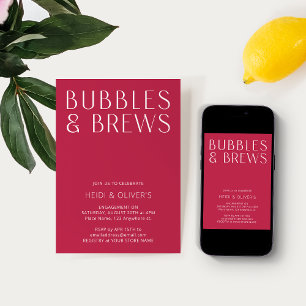 Invitación Burbujas magenta minimales modernas y genera compr