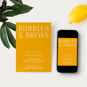 Invitación Burbujas Mínimas Modernas y Crece Compromiso Amari