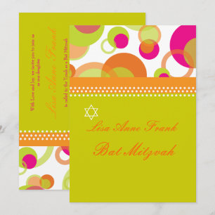 INVITACIÓN BURBUJAS MODERNAS/INVITACIÓN MITZVAH EN BAT RETRO