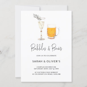 Invitación Burbujas modernas simples y breves Parejas Foto de