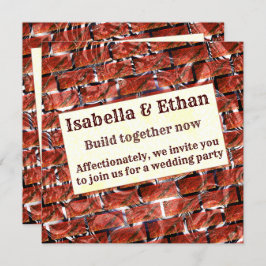 Invitación ¿Burbujas rojas en el efecto de rebanado o ladrill