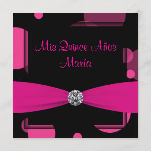 Invitación Burbujas rosadas calientes Quinceanera