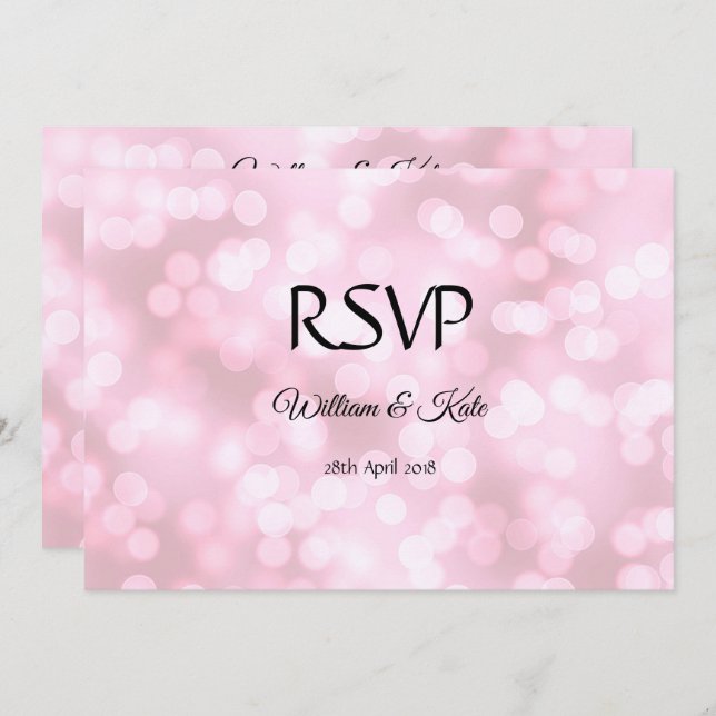 Invitación Burbujas rosadas personalizado doble cara Boda tar (Anverso / Reverso)