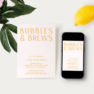 Invitación Burbujas rosas y amarillas de Rubor y genera compr