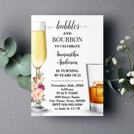 Invitación Burbujas rosas y borbones antes de hacer ducha de