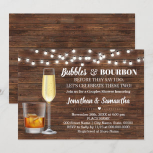 Invitación Burbujas rusas y bourbon antes de la fiesta de bod