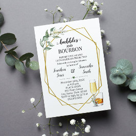 Invitación Burbujas y Borbón antes de duchar oro verde
