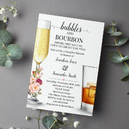 Invitación Burbujas y borbón antes de la ducha de boda rosa