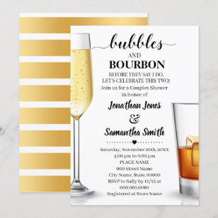 Invitación Burbujas y Borbón antes de que duerma la pareja