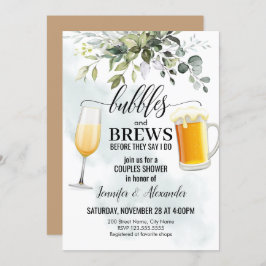 Invitación Burbujas y brebajadas Ducha de parejas