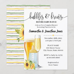Invitación Burbujas y brechas antes de la ducha de bebé amari
