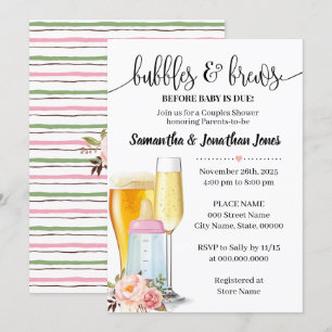 Invitación Burbujas y brechas antes del bebé debido a la duch