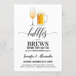 Invitación Burbujas y breves duchas de parejas