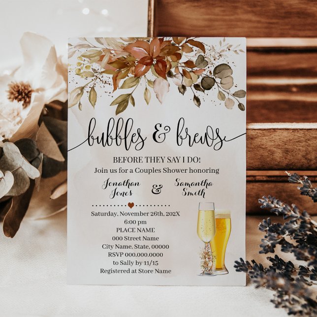 Invitación Burbujas y breves otoño ducha de matrimonio (Subido por el creador)