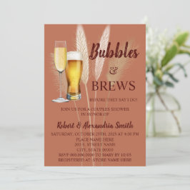 Invitación Burbujas y breves Parejas Bodas Ducha Pampas