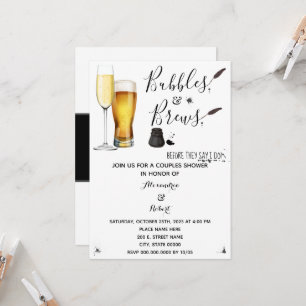 Invitación Burbujas y breves Parejas Ducha de matrimonio