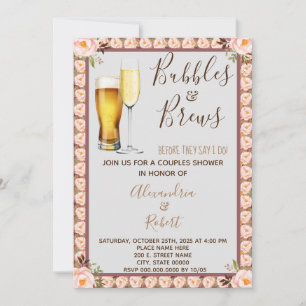 Invitación Burbujas y breves Parejas Ducha de matrimonio