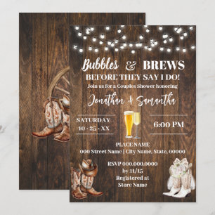Invitación Burbujas y brotes antes de casar con un país