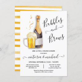 Invitación Burbujas y cervecerías Parejas Ducha Cerveza de ch