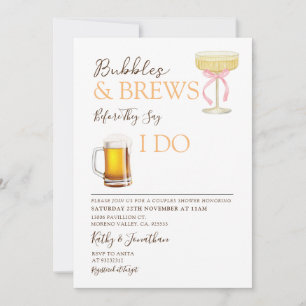 Invitación Burbújas y Cervezas para Parejas en Brindis de Bod
