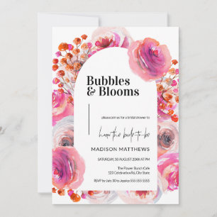 Invitación Burbujas y flores de novias