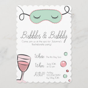 Invitación Burbujas y la fiesta de la soltera con burbujas