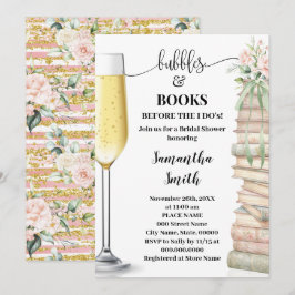 Invitación Burbujas y libros antes de hacer la despedida de s