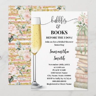 Invitación Burbujas y libros antes de hacer la despedida de s