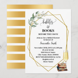 Invitación Burbujas y libros antes de hacer la ducha de verde