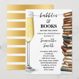 Invitación Burbujas y libros antes de hacerlo para la despedi