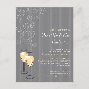 Invitación burbujeante de los Años Nuevos de