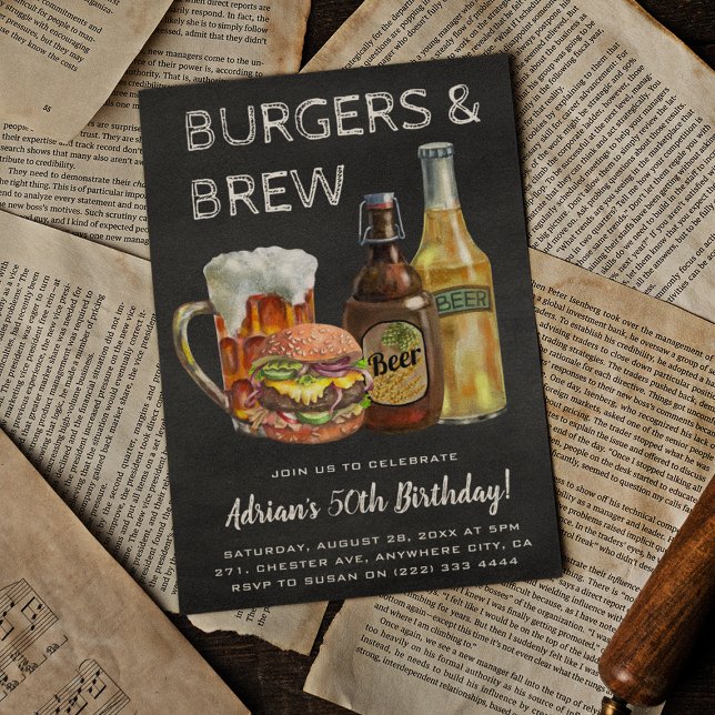 Invitación Burgas rusas y barbacoa de cumpleaños de flauta (Subido por el creador)