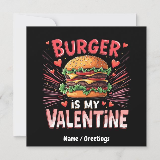 Invitación Burger es mi homenaje de San Valentín (Anverso)