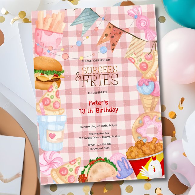 Invitación Burgres y papas fritas fiesta de cumpleaños de com (Subido por el creador)