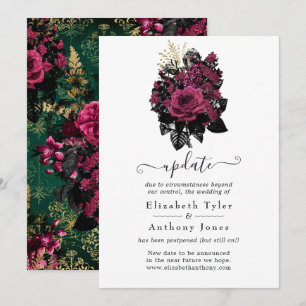 Invitación Burgundy - Actualización de boda floral Marsala y 