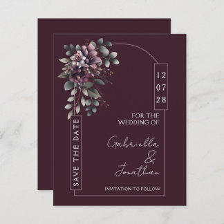 Invitación Burgundy and Sage Arch Save the Date | Invitation