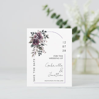 Invitación Burgundy and Sage Arch Save the Date | Invitation