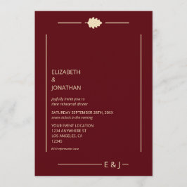 Invitación Burgundy Autumn Rehearsal Dinner