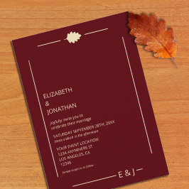 Invitación Burgundy Autumn Wedding