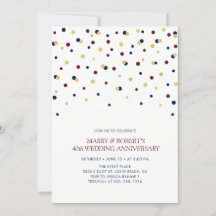 Burgundy, Azul y Confeti de Bodas de Oro Aniversar