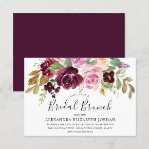 Invitación Burgundy Berry All Seasons Bridal Shower Brunch
