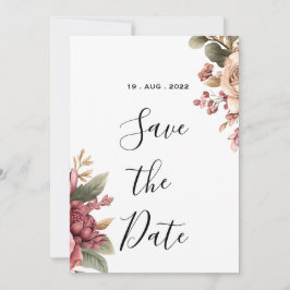Invitación Burgundy Bliss: Elegante patrón de viña floral en 