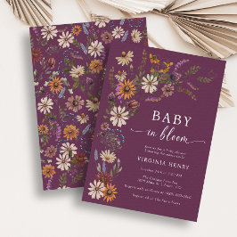 Invitación Burgundy Bloom Baby Shower